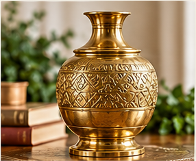 Vintage brass lamp detail in a warm interior