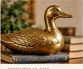 Vintage brass duck decorative object