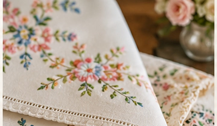 Vintage embroidered linens