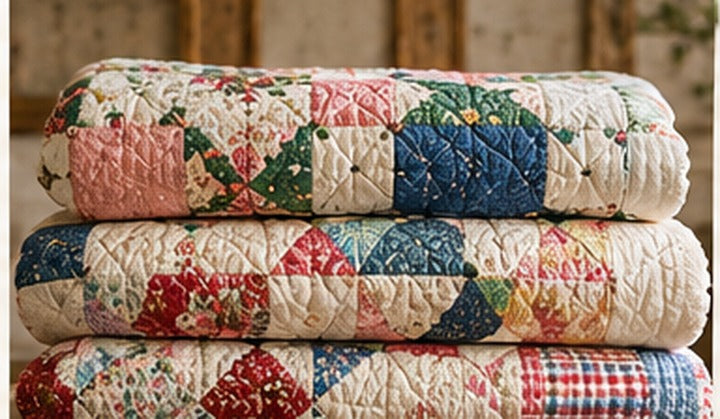 Vintage handmade and machine-made quilts