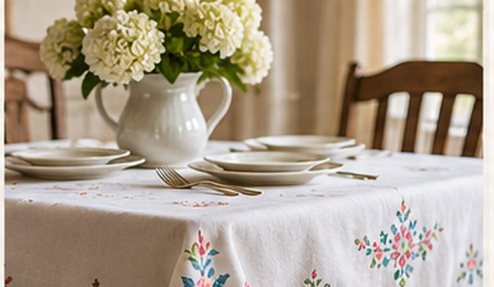 Vintage embroidered tablecloth