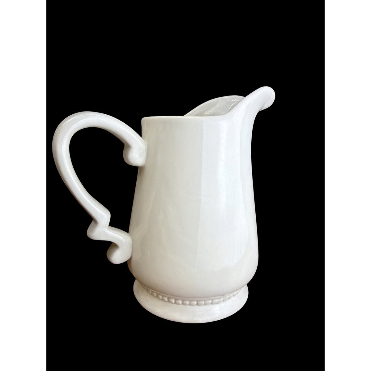Vintage White Relief Bird Pitcher Ironstone Style Farmhouse Cottage Decor – additional view 4