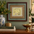 Vintage Chinese hand embroidered silk birds and brocade framed textile art