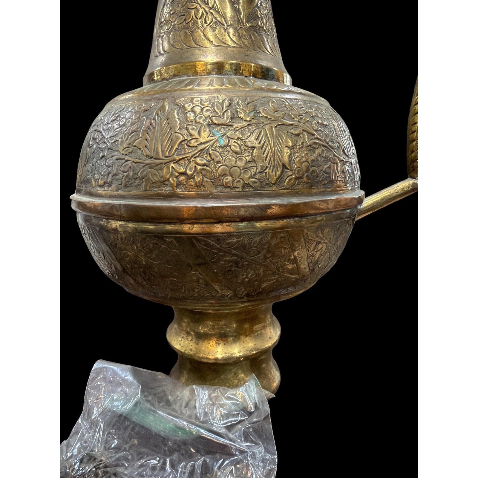 Monumental Vintage Brass Ewer Urn | 28" Hand-Worked Brass & Copper Vessel