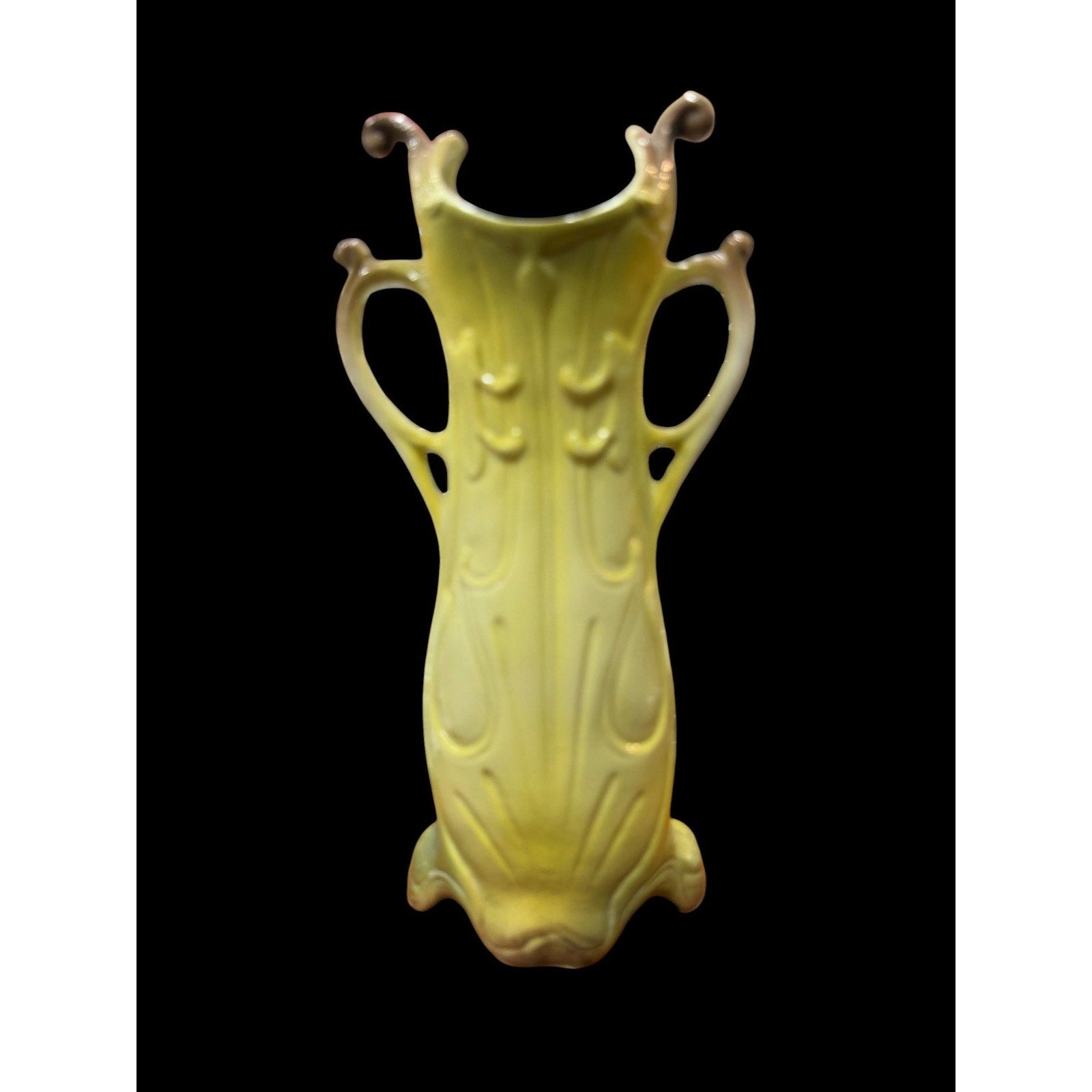 Art Nouveau Bud Vase Romantic Scene French Cottage Decor Double Handle Vase