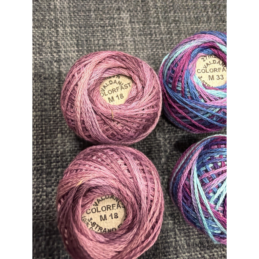 Cotton Candy Lagoon Valdani Cotton Thread Lot 8 Balls M33 M18 M24