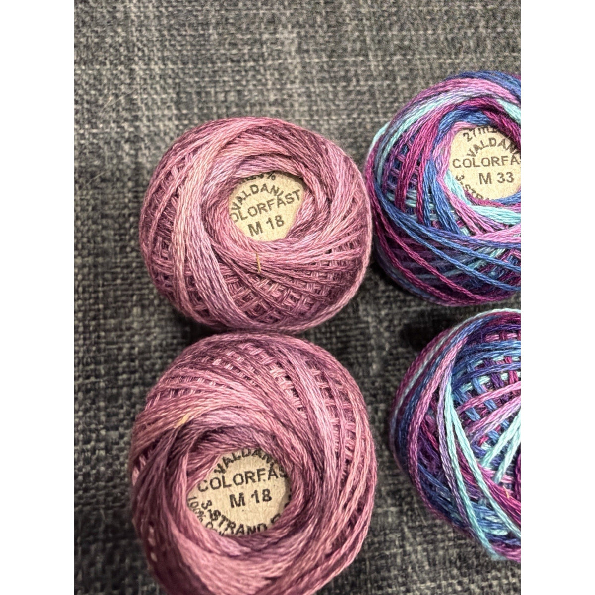 Cotton Candy Lagoon Valdani Cotton Thread Lot 8 Balls M33 M18 M24