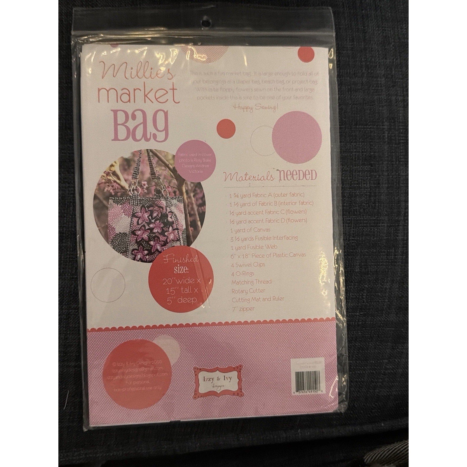 Izzy Ivy Millie’s Market Bag Pattern Large Tote Sewing Pattern