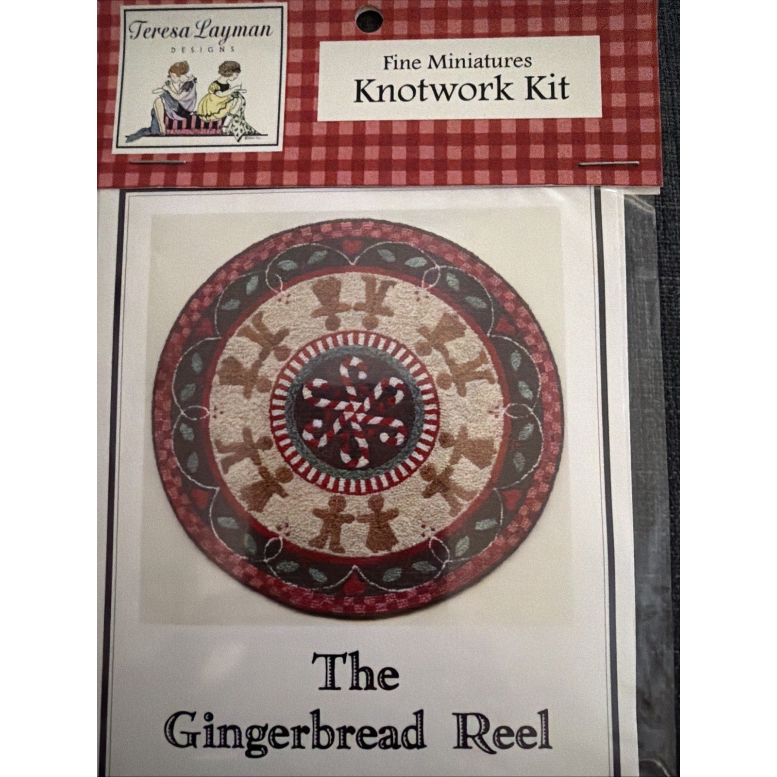 Teresa Layman The Gingerbread Reel Miniature Knotted Rug Kit NOS Sealed