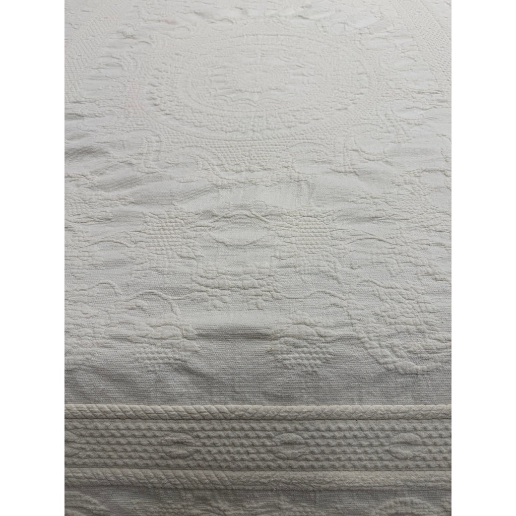 Vintage Bates Queen Elizabeth Twin Bedspread Ivory Matelasse 78 x 110 – additional view 8