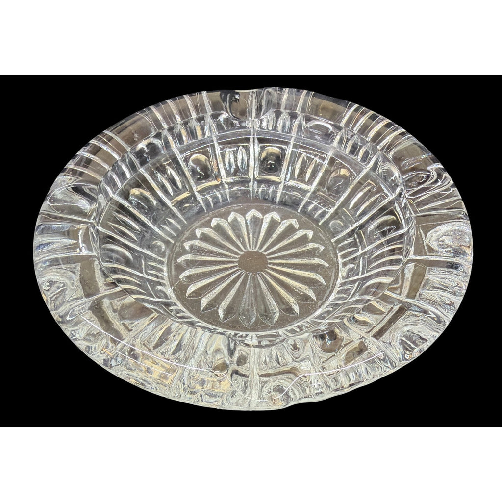 Vintage Clear Pressed Glass Ashtray Daisy Starburst Catchall Dish 6" – additional view 3