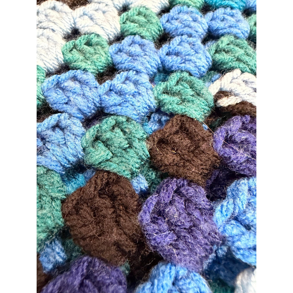 Blue Lagoon Handmade Crochet Afghan Granny Square Lap Throw 46 x 46 – additional view 8