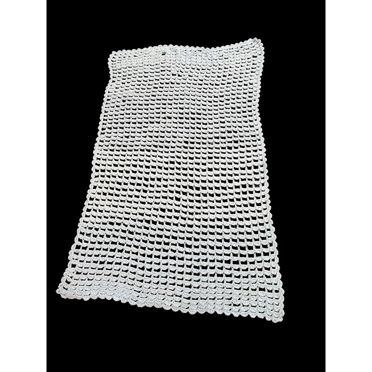 Handmade Baby Blue Crochet Baby Blanket Shell Stitch Receiving Afghan 25 x 42 – additional view 4