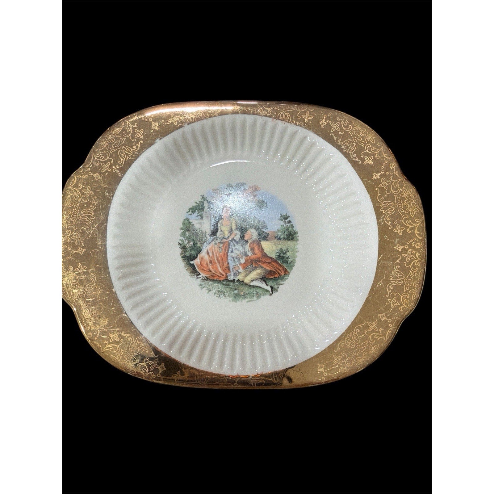 Vintage Colonial Revival Washington Portrait China Group 10 Pc Gold Decor