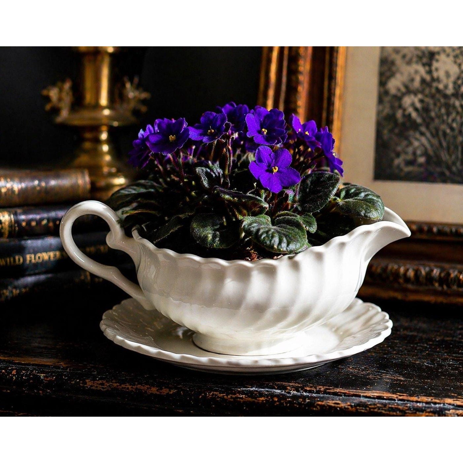 Vintage Johnson Brothers Ironstone Gravy Boat England Farmhouse Decor White