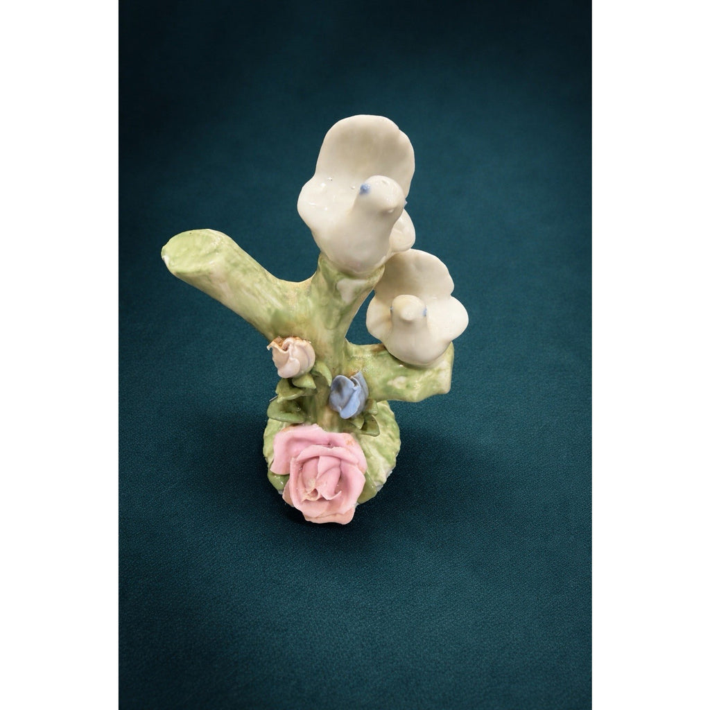 Vintage Porcelain Floral Figuring | Hand-Painted Roses | 5.5”
