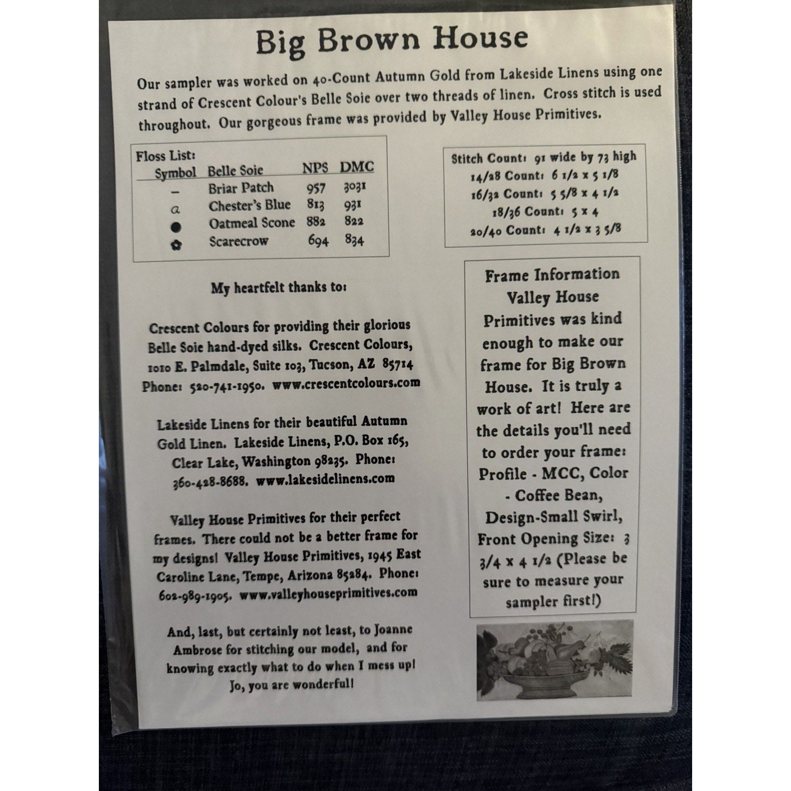 Carriage House Samplings Big Brown House Primitive Alphabet Cross Stitch Pattern
