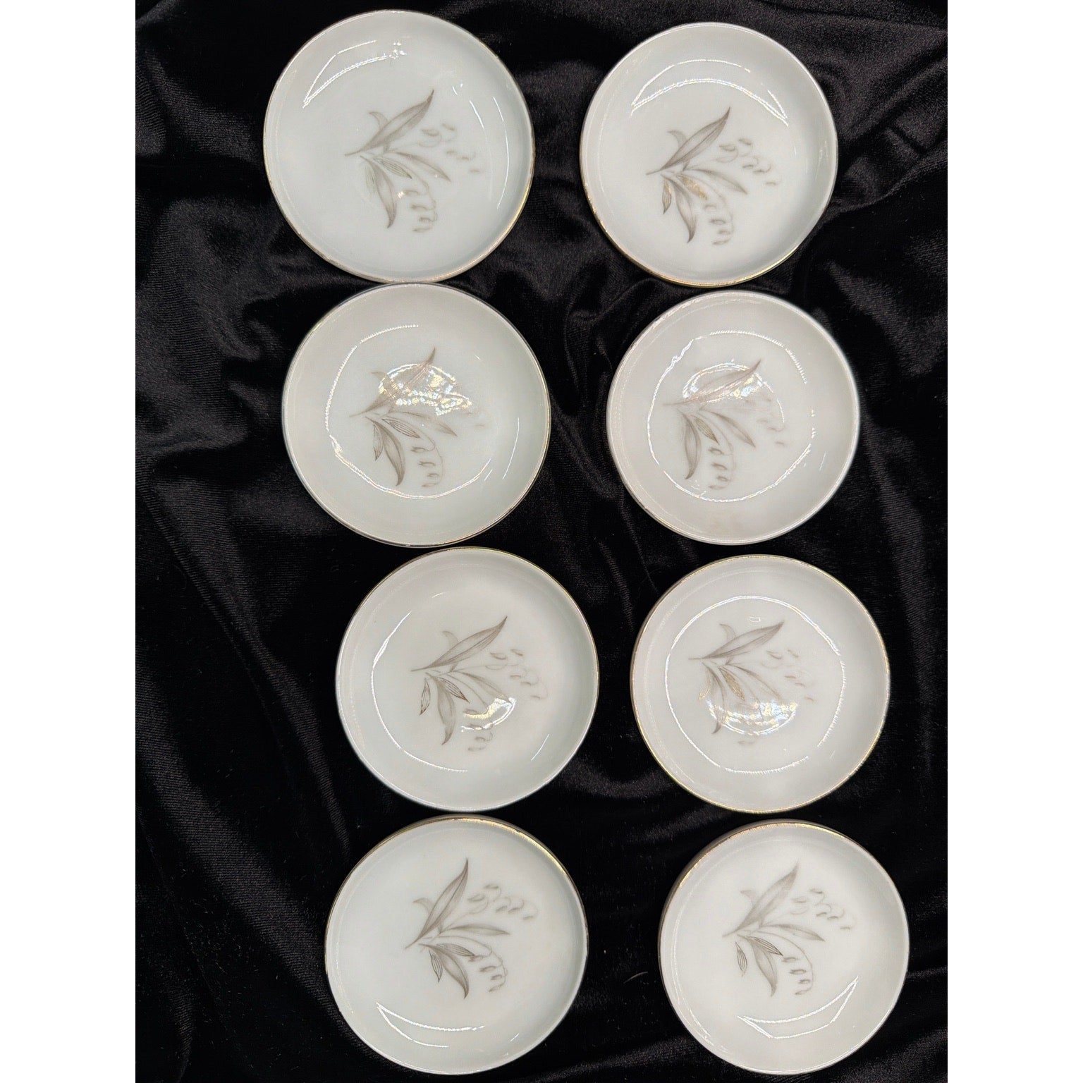 Vintage Kaysons Golden Rhapsody Butter Pats Set of 8 Japan Fine China 1961