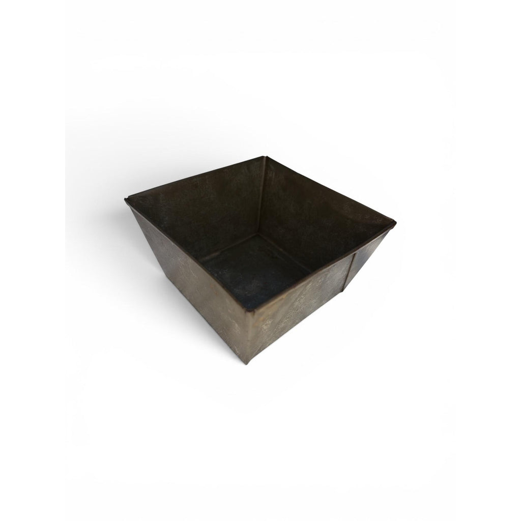 Primitive Metal Bin Vintage Folded Steel Container Rustic Farmhouse Storage