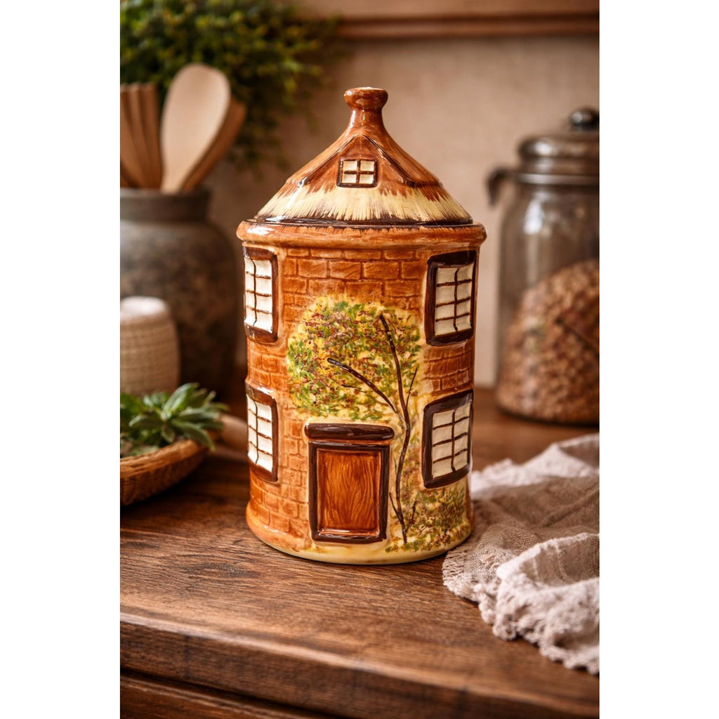 Vintage Price Kensington Cottage Jar England Hand Painted Cottageware Canister 8”