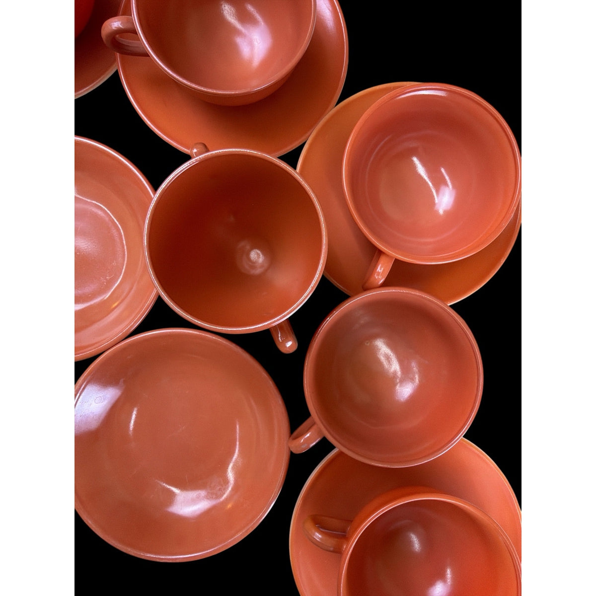 Hazel Atlas Moderntone Platonite Rust Orange Glass 12 Piece Set – additional view 3