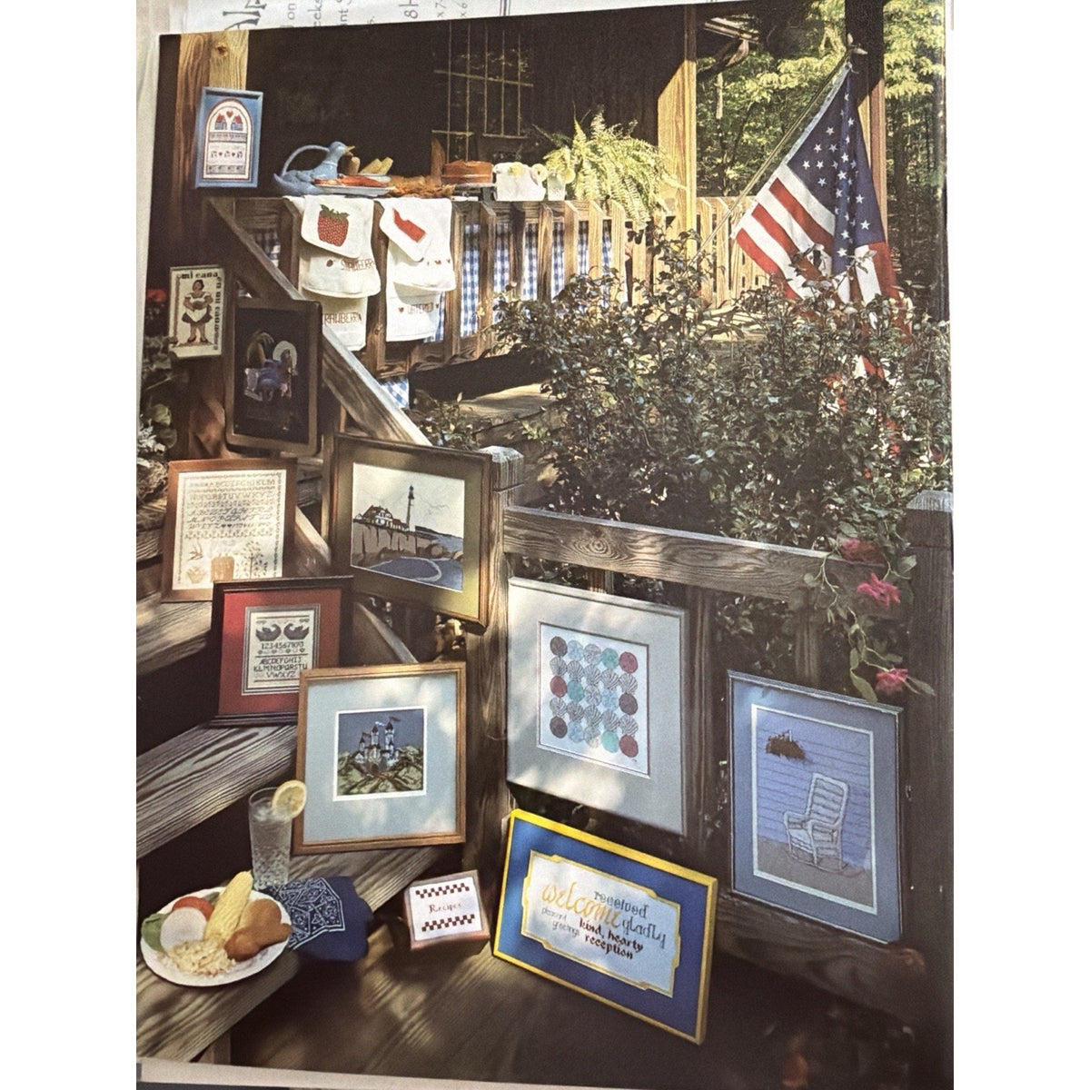 Just CrossStitch Magazine July/Aug 1987 The Pledge of Allegiance NOS