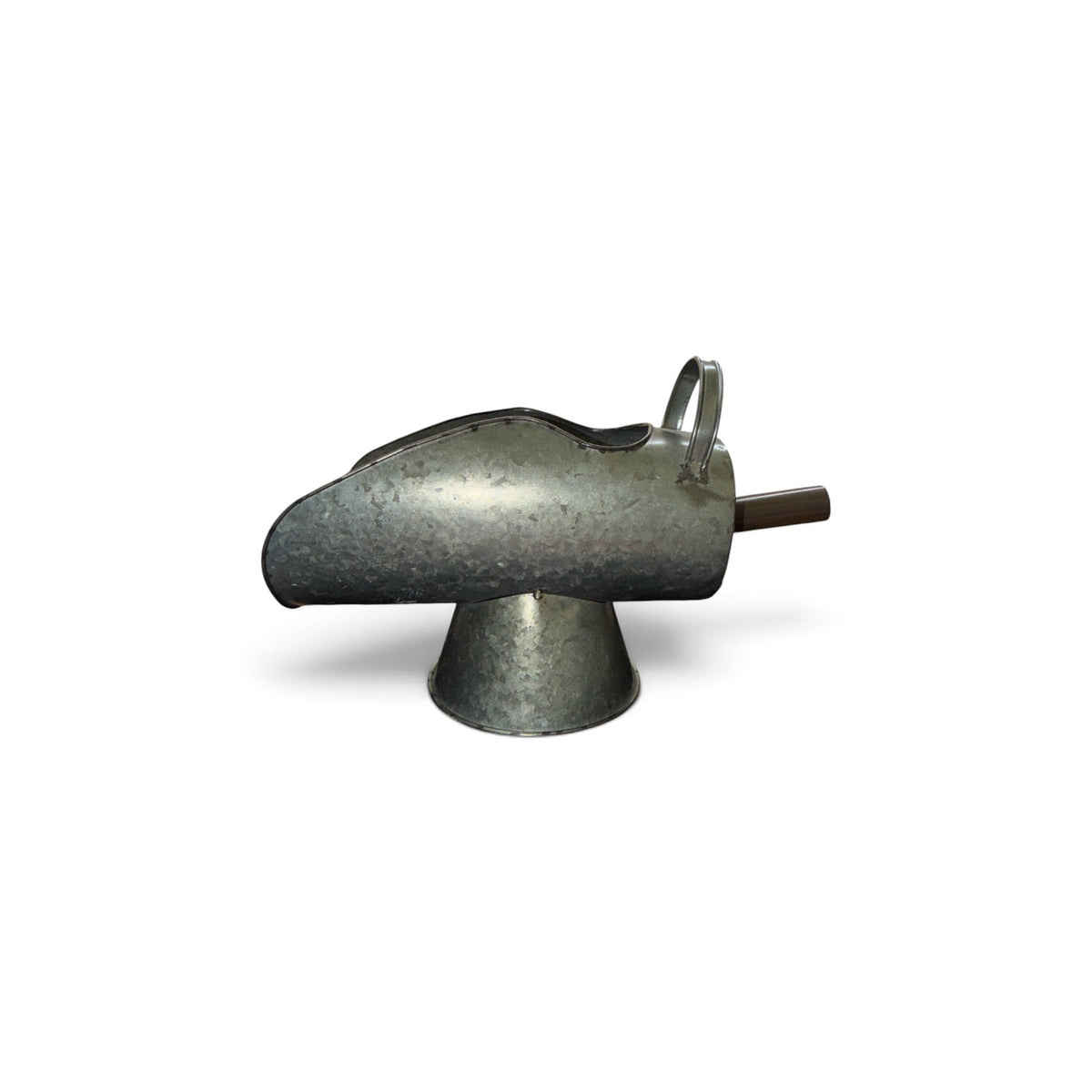 Primitive Ash Scoop Reproduction Galvanized Metal on Stand 14 Inch