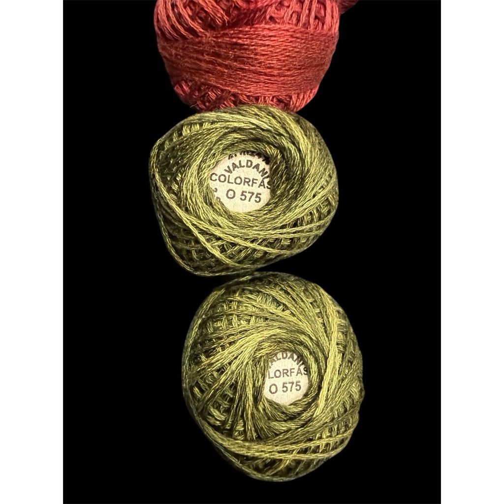 Primitive Gatherings Poinsettia Punch Needle Materials Kit Valdani Floss