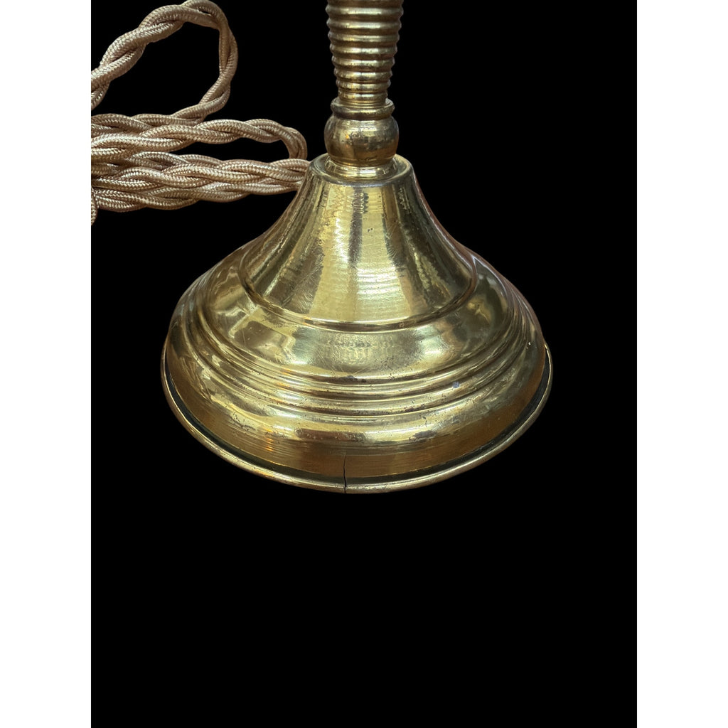Pair Vintage Brass Bubble Glass Boudoir Lamps Rewired New Burgundy Shades – additional view 10