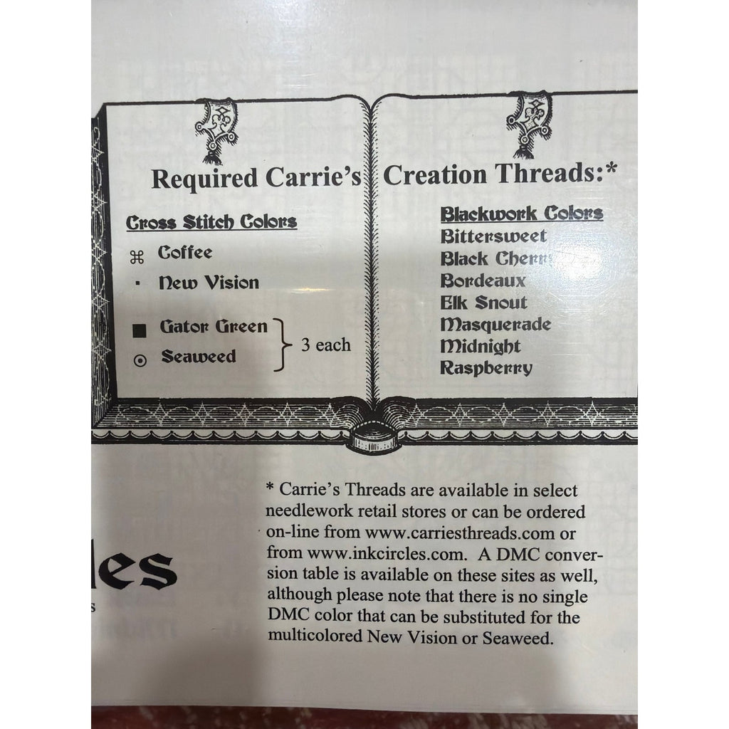 Ink Circles Blackstone Fantasy Garden Cross Stitch Pattern Never Opened