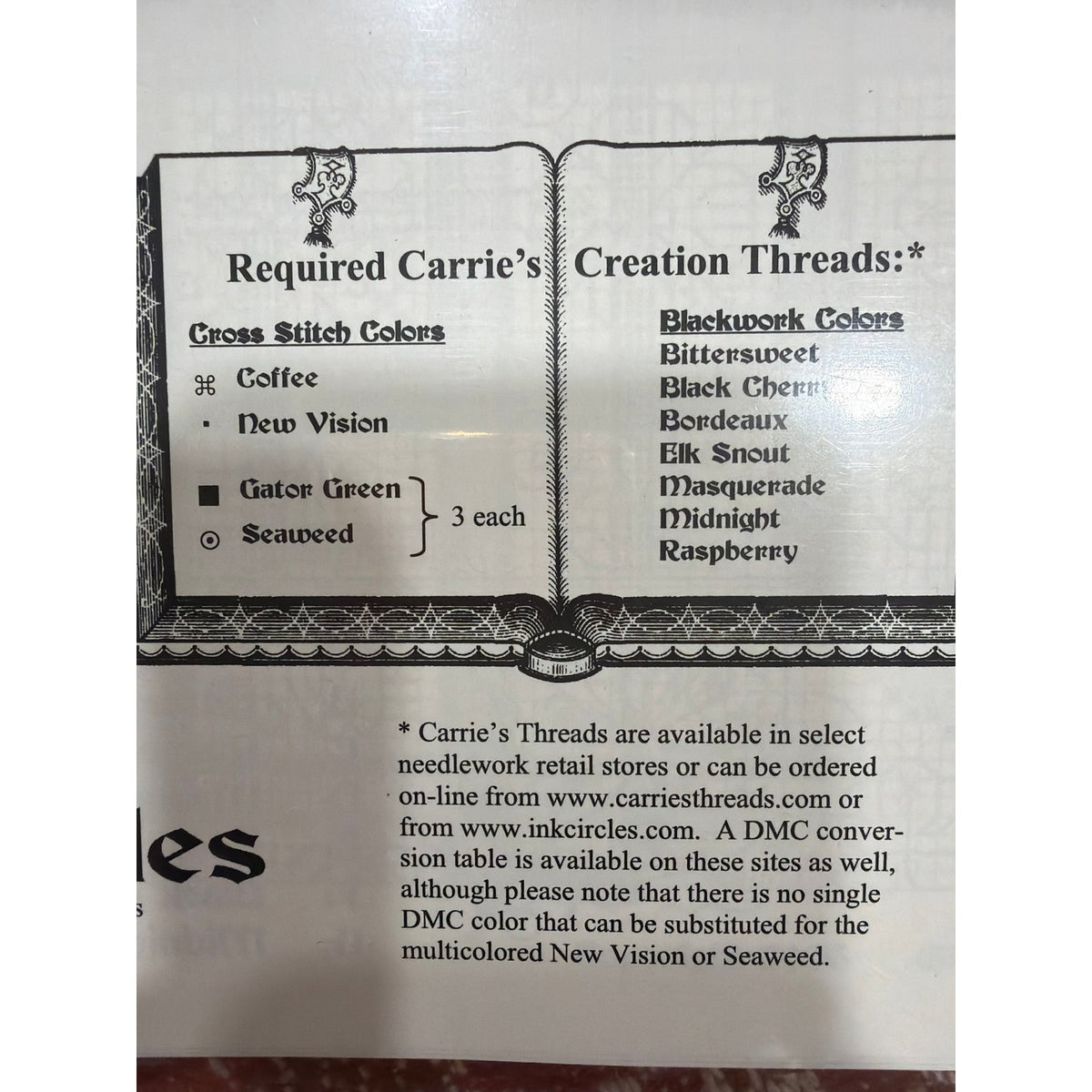 Ink Circles Blackstone Fantasy Garden Cross Stitch Pattern Never Opened