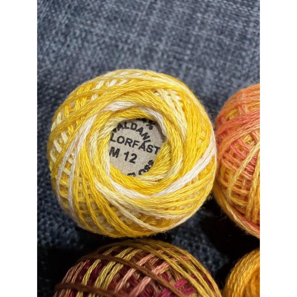 Valdani Perle Cotton Thread Lot 6 Sunflower Yellow Gold Variegated Colorfast – additional view 2