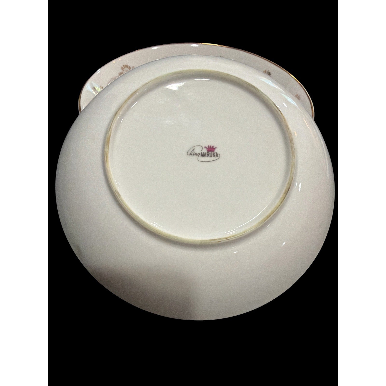 Vintage Japanese Porcelain Soup Bowls Set of 4 Ching Maruka Gold Rim Rice Bowls