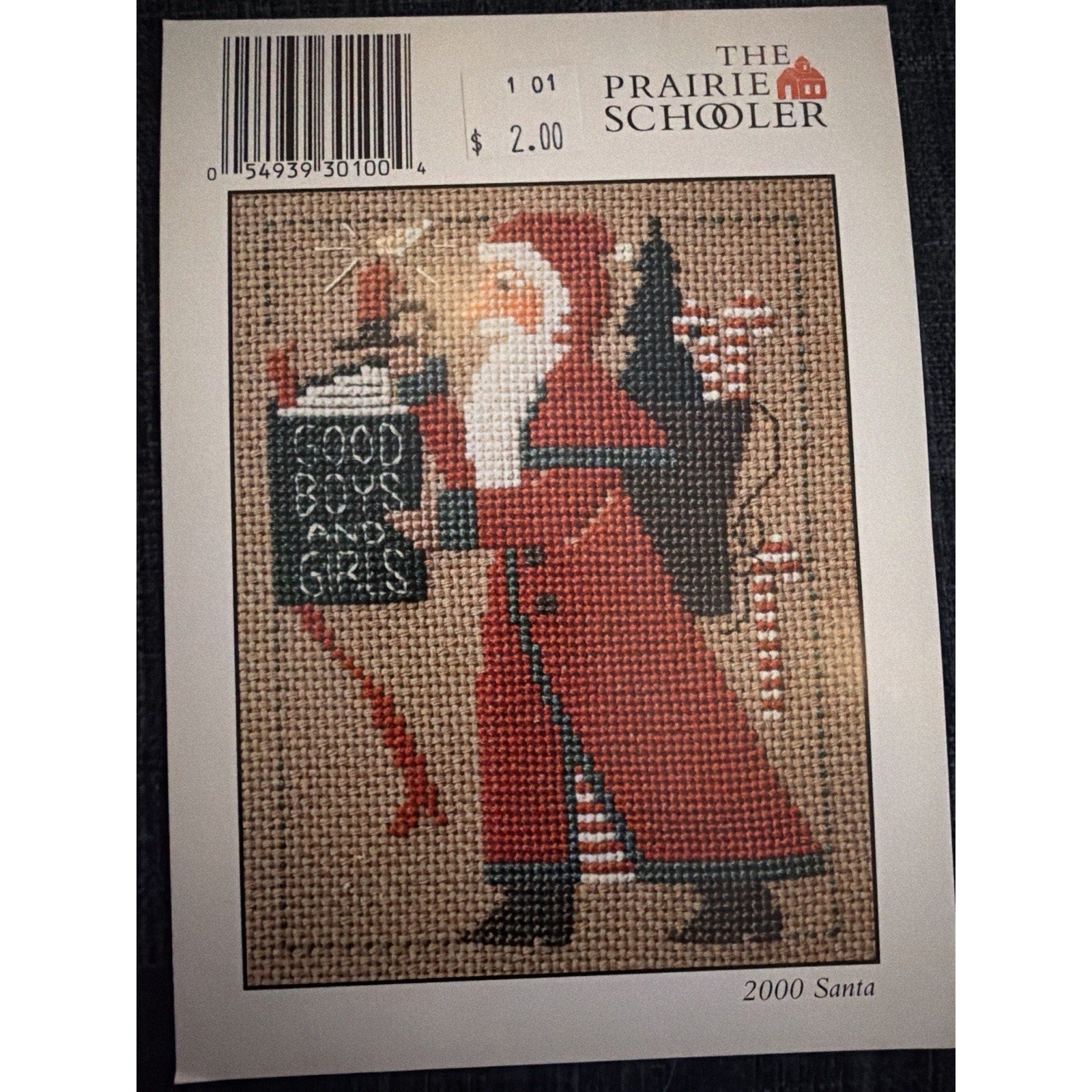 Prairie Schooler 2000 Santa Cross Stitch Pattern Leaflet 101 NOS