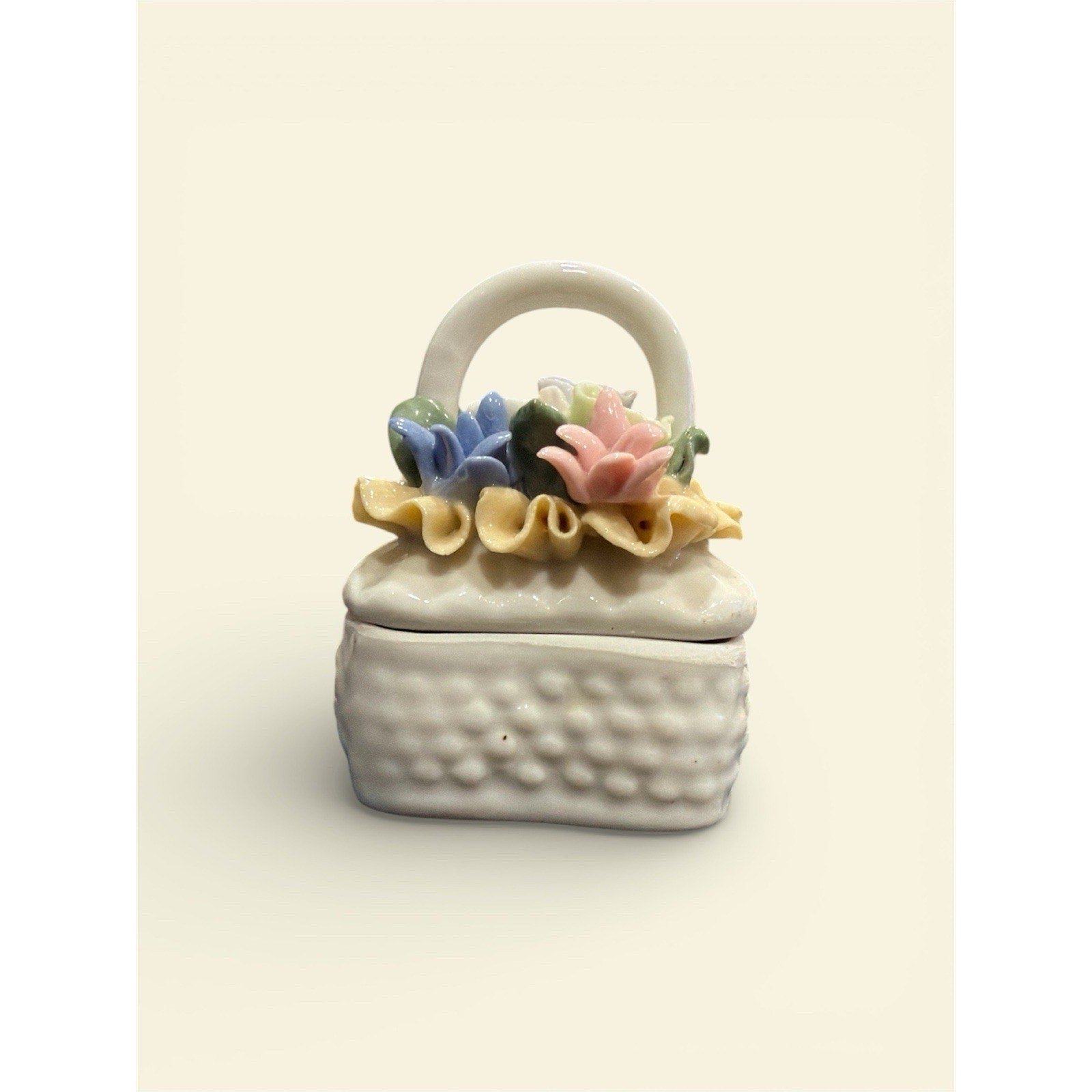Heart Vintage Porcelain Floral Trinket Box Wedding Keepsake & Proposal Ring Box