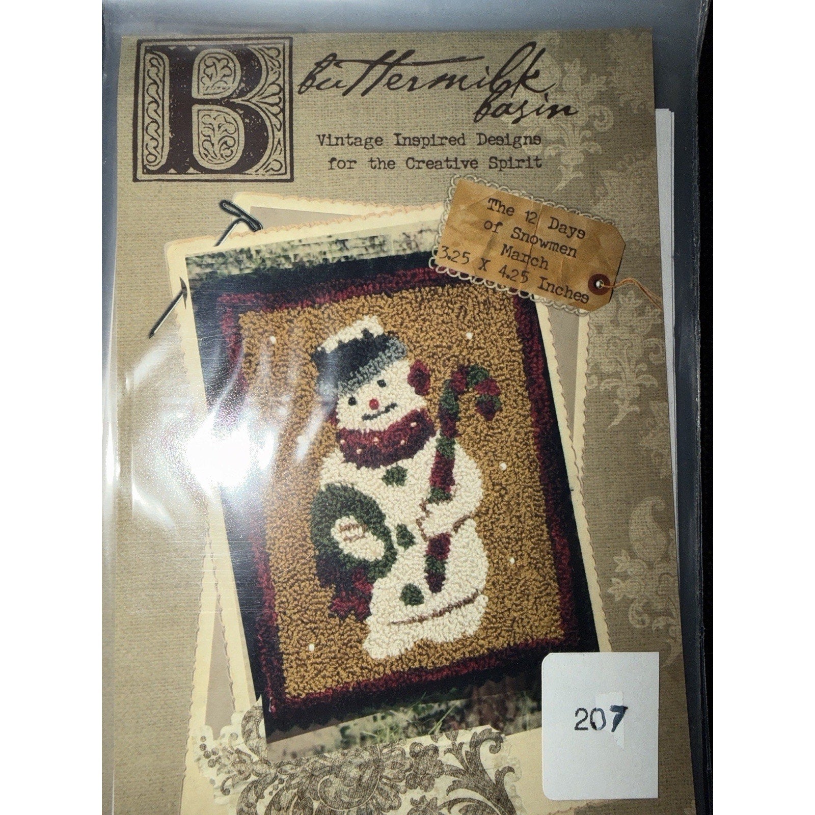 Buttermilk Basin The 12 Days of Snowmen Punch Needle Pattern #207