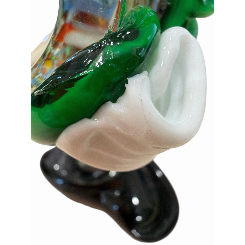 Vintage Murano Art Glass Clown Figurine Millefiori Labeled Italian 8 Inch