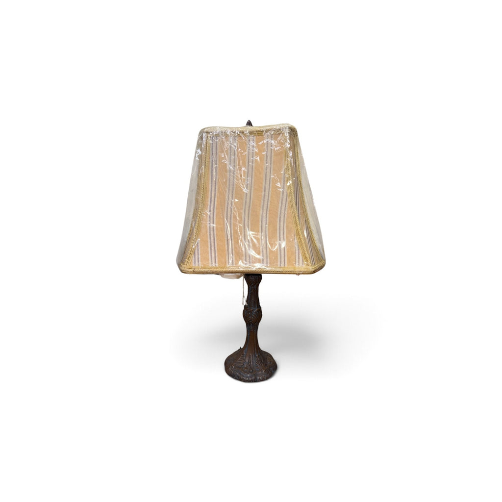 Vintage Ornate Table Lamp Custom Triangular Shade Art Nouveau Style 19"