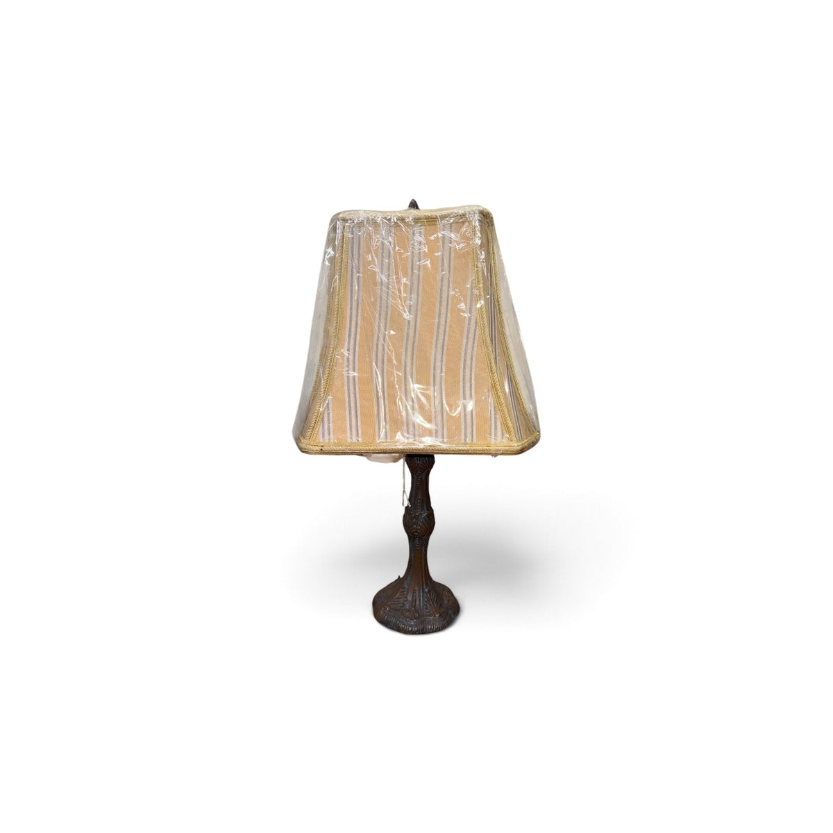 Vintage Ornate Table Lamp Custom Triangular Shade Art Nouveau Style 19"
