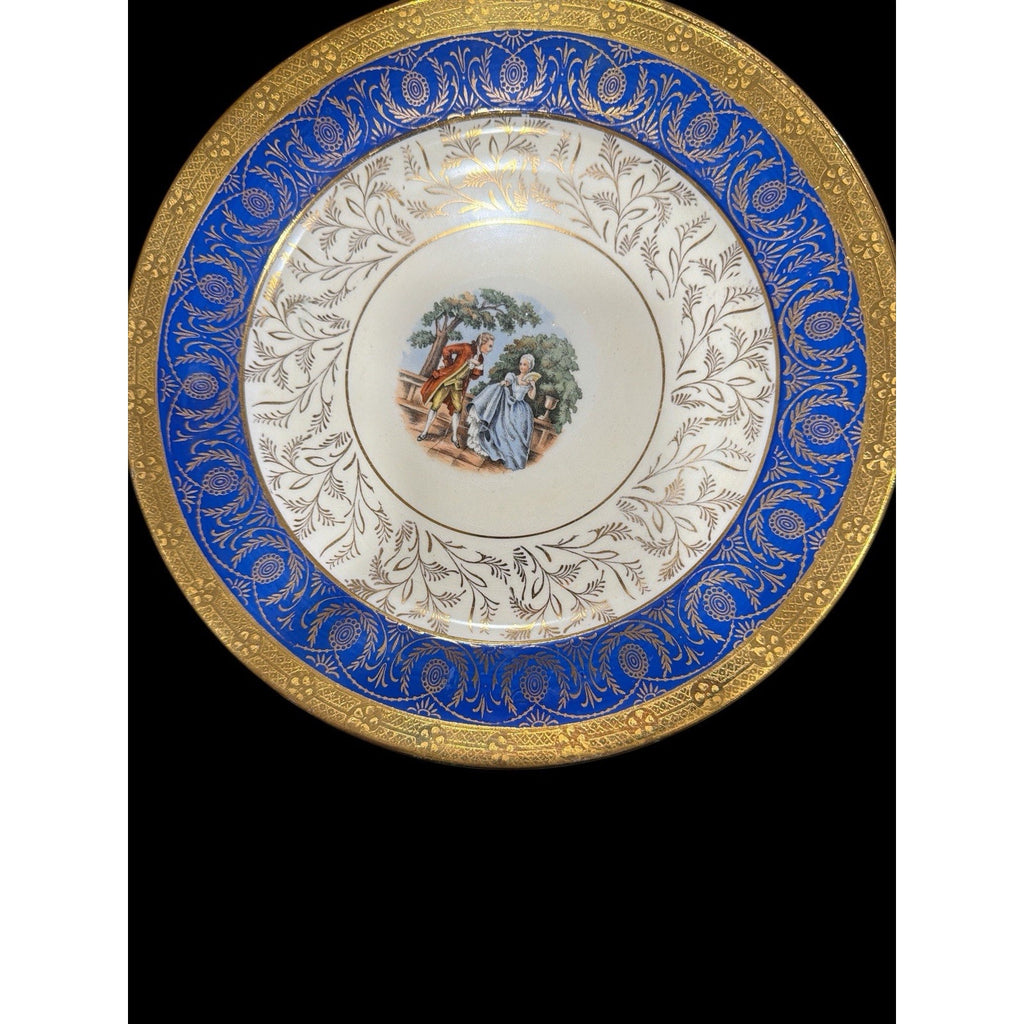 Vintage Taylor Smith & Taylor Bromley Dinner Plates Set of 8 22K Gold