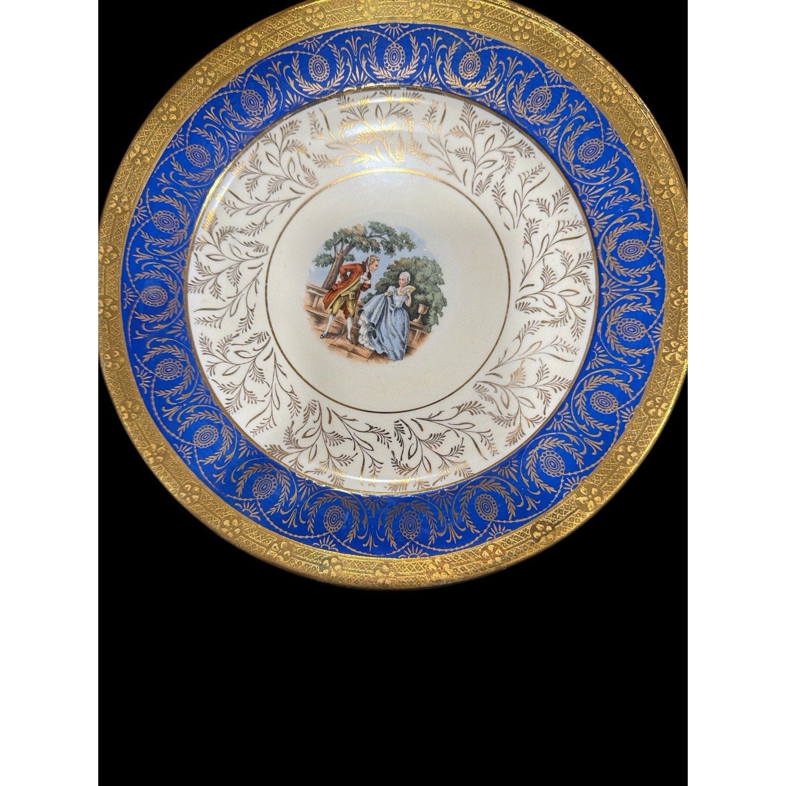 Vintage Taylor Smith & Taylor Bromley Dinner Plates Set of 8 22K Gold