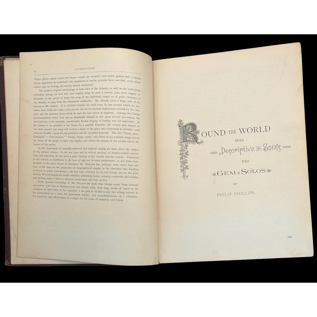 Antique 1887 Around the World with Philip Phillips Illustrated Travel Book Victorian Decorative Book