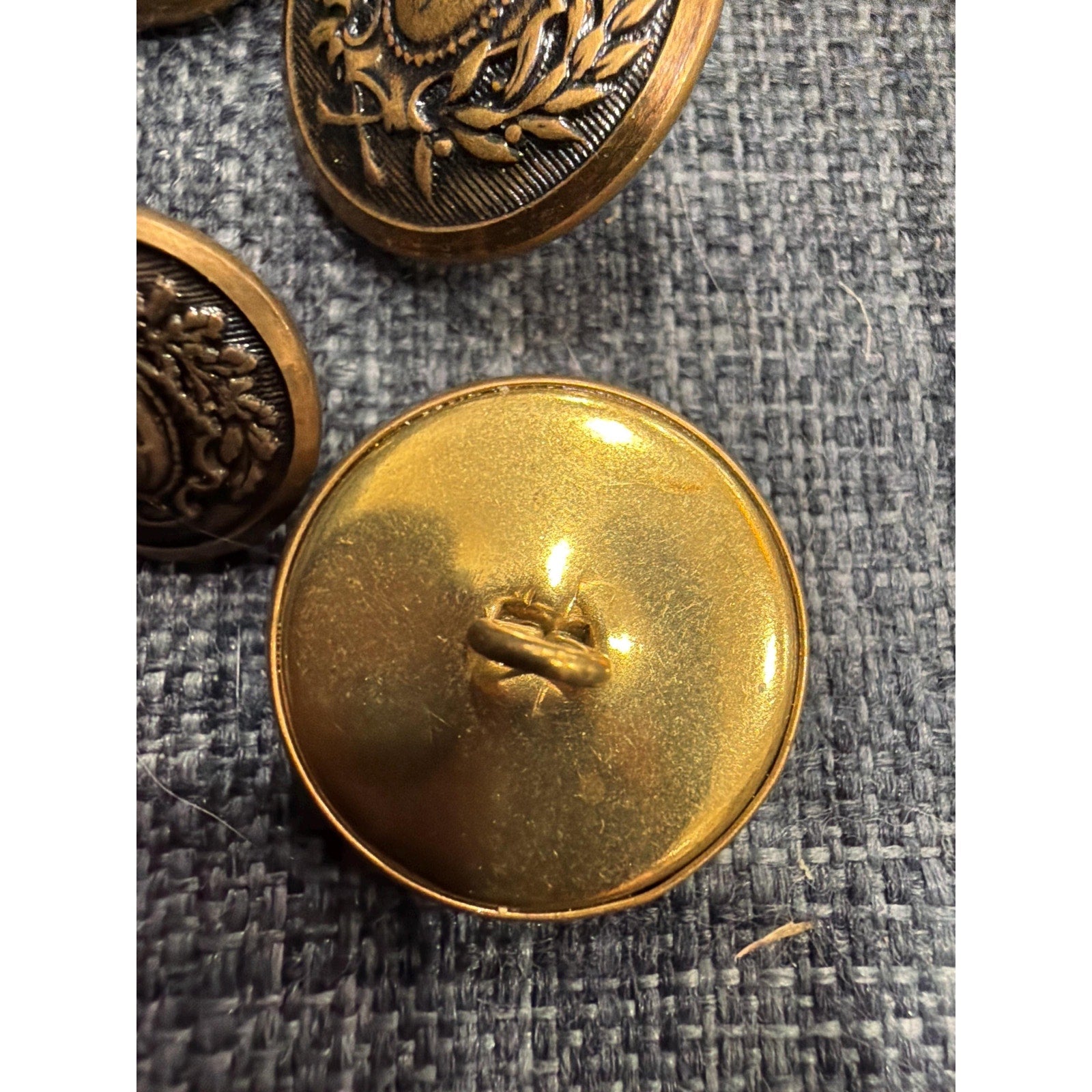 BL-023 Vintage Brass Victorian Style Monogram Buttons Set Coat Blazer