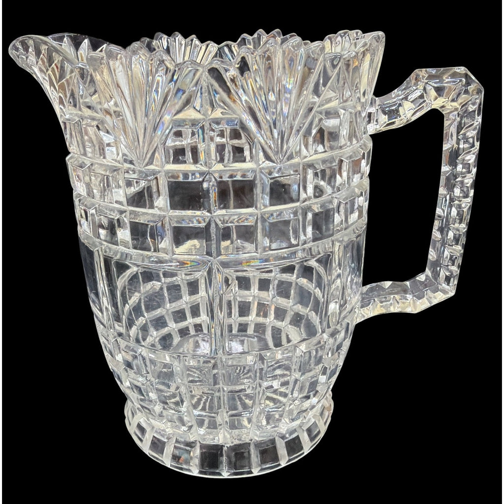 Antique EAPG Block & Fan Glass Pitcher Richards & Hartley Fanchon 1888 – additional view 2