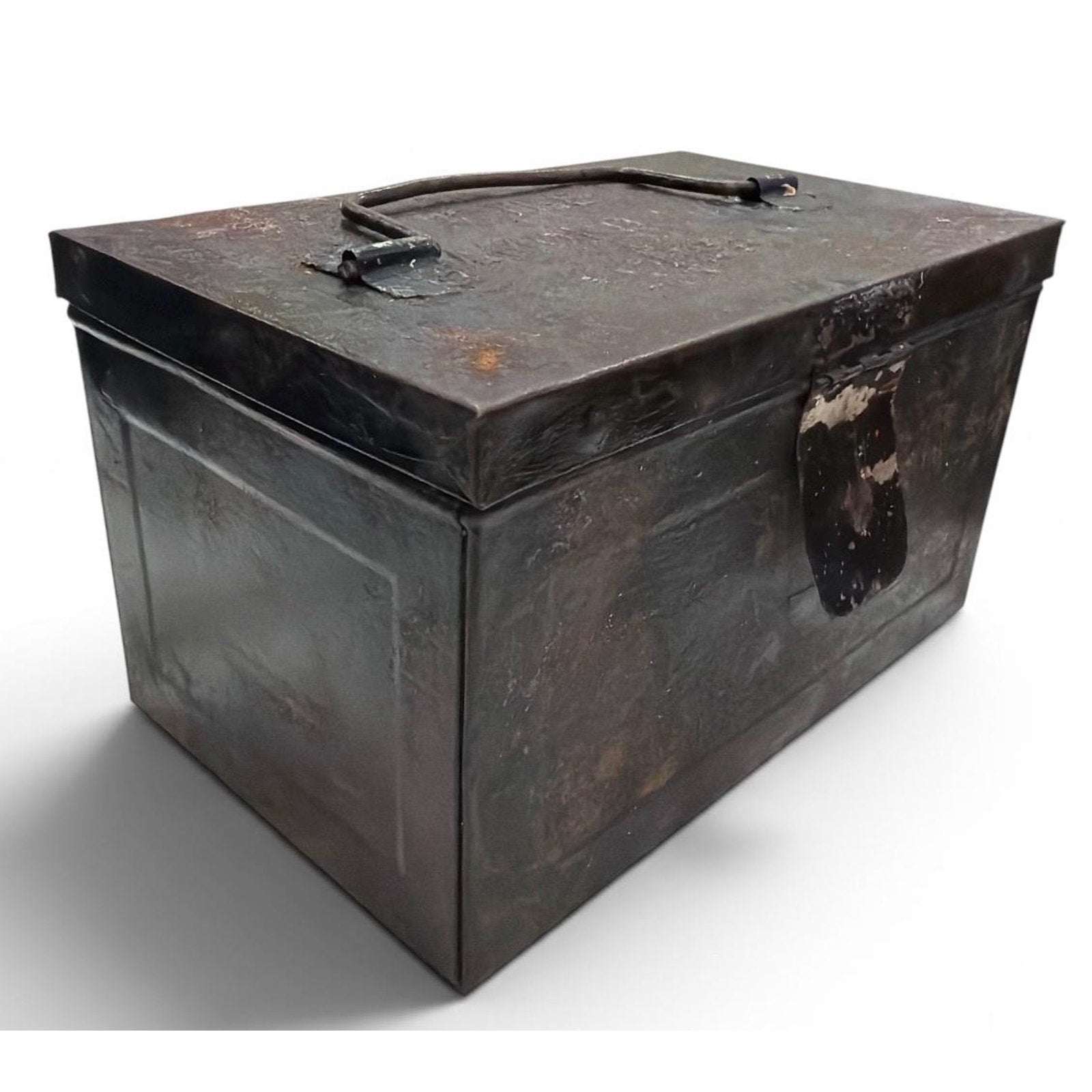 Antique Diamond Match Company Tin Box: Primitive Fireplace Storage Container