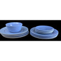 Hazel Atlas Moderntone Pastel Blue Platonite Dinnerware Lot 14 Pieces