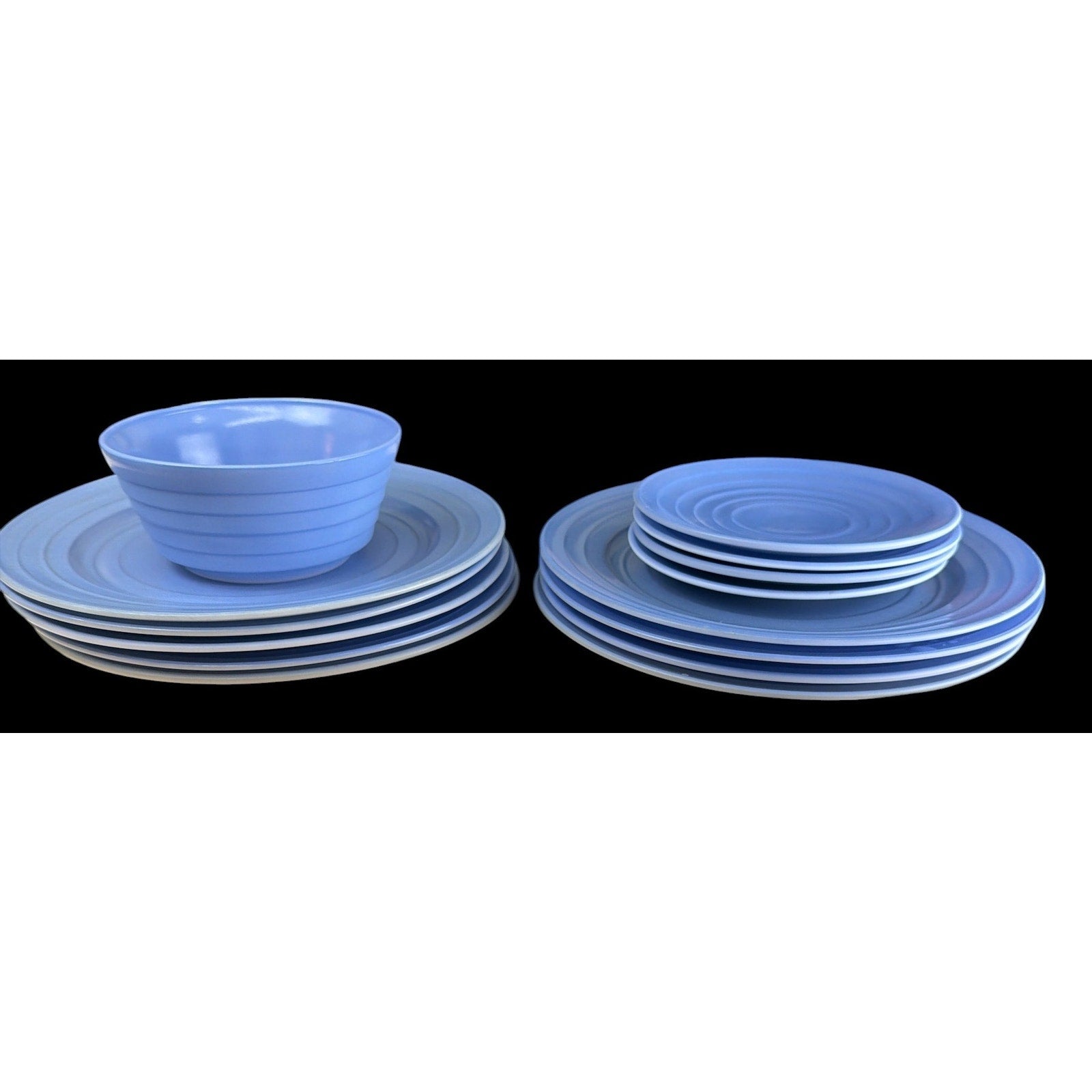 Hazel Atlas Moderntone Pastel Blue Platonite Dinnerware Lot 14 Pieces