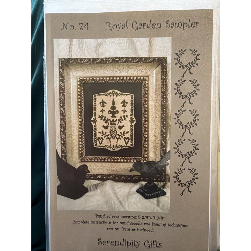 Serendipity Gifts Royal Garden Sampler No 74 Punchneedle Pattern Transfer