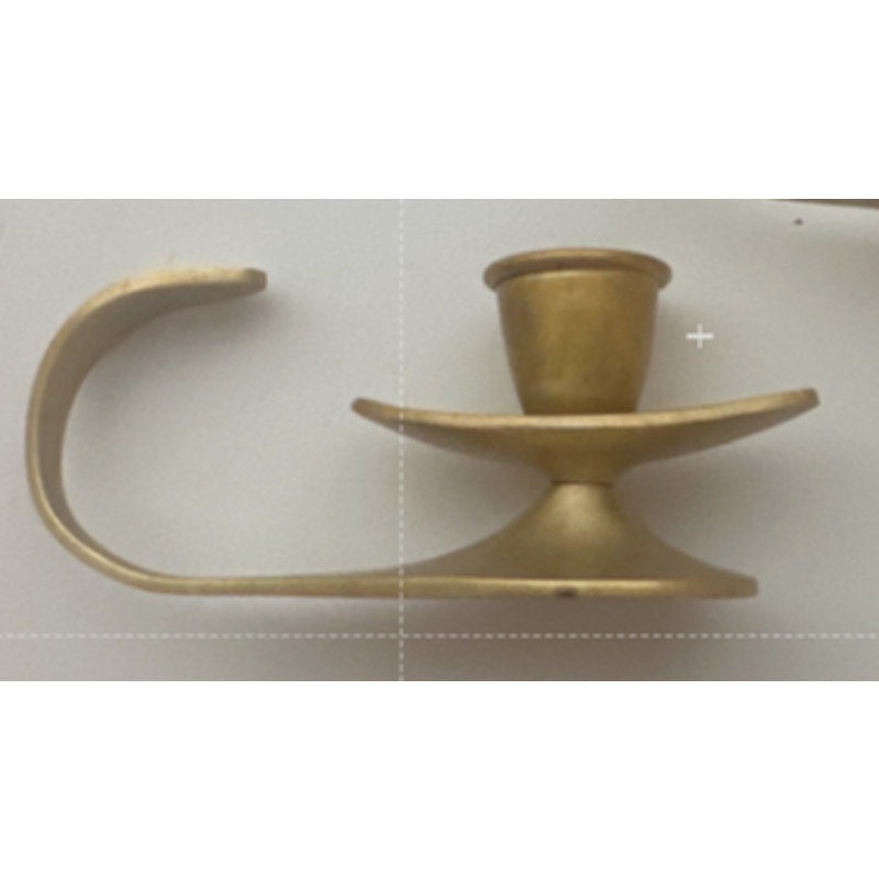 Vintage Brass Tabletop Candle Holders – Modernist Mid-Century Israel Brass