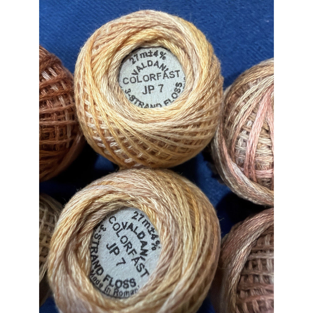 Valdani Pearl Cotton Apricot Honey Tea 8 Ball Thread Collection